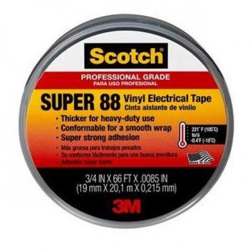Scotch® Super 88 Electrical Tape, 3/4 in. x 66 ft. x 0.0085 in.